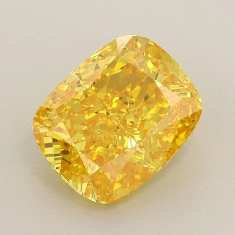 1.16ct CUSHION Fancy Vivid Yellow VS1 Coloured Lab diamond