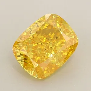 1.16ct CUSHION Fancy Vivid Yellow VS1 Coloured Lab diamond