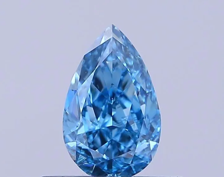 0.52ct PEAR Fancy Vivid Blue VS2 Coloured Lab diamond