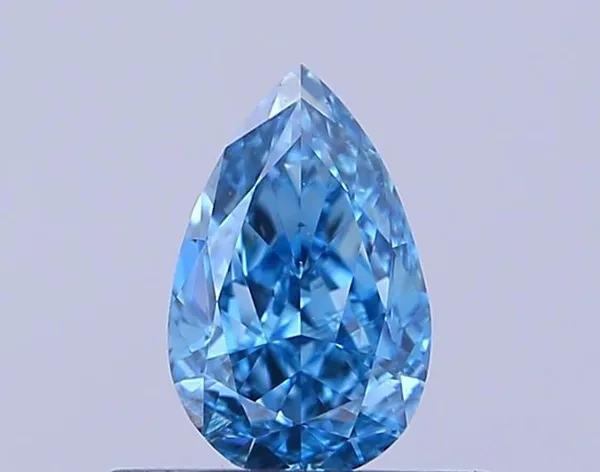 0.52ct PEAR Fancy Vivid Blue VS2 Coloured Lab diamond