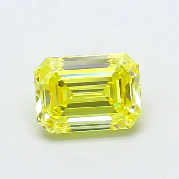 1.05ct EMERALD Fancy Vivid Yellow VS1 Coloured Lab diamond