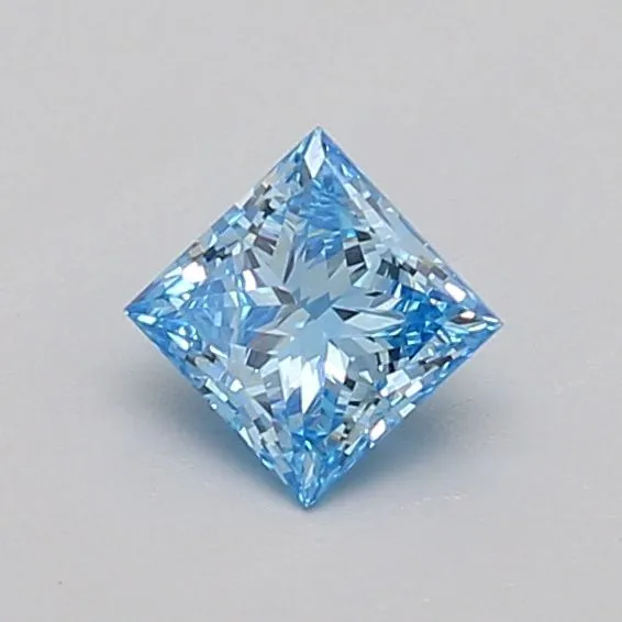0.39ct PRINCESS Fancy Vivid Blue VS1 Coloured Lab diamond
