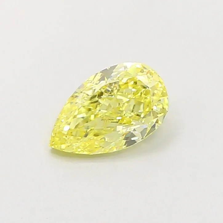 0.77ct PEAR Fancy Vivid Yellow VS1 Coloured Lab diamond