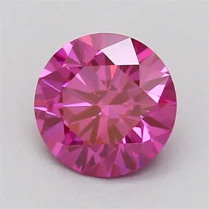 0.56ct ROUND Fancy Vivid Pink VS1 Coloured Lab diamond