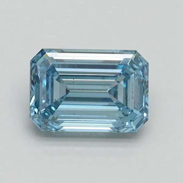 0.72ct EMERALD Fancy Intense Blue VS2 Coloured Lab diamond