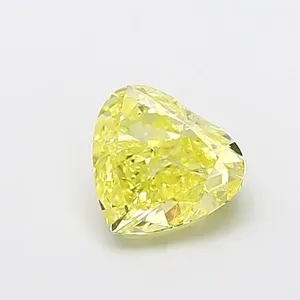 1.32ct HEART Fancy Intense Yellow VS2 Coloured Lab diamond
