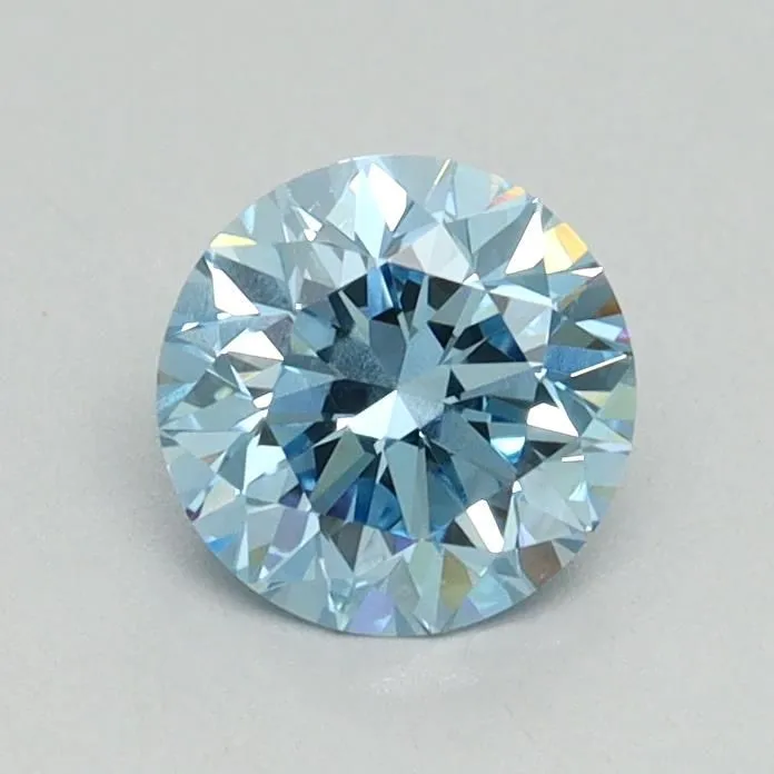 0.77ct ROUND Fancy Vivid Blue VVS2 Coloured Lab diamond