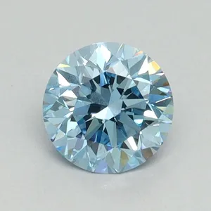 0.77ct ROUND Fancy Vivid Blue VVS2 Coloured Lab diamond