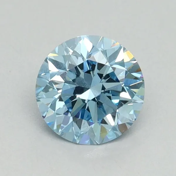 0.77ct ROUND Fancy Vivid Blue VVS2 Coloured Lab diamond
