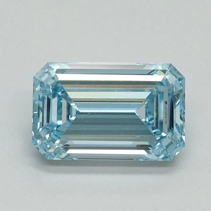 0.81ct EMERALD Fancy Intense Blue VVS2 Coloured Lab diamond