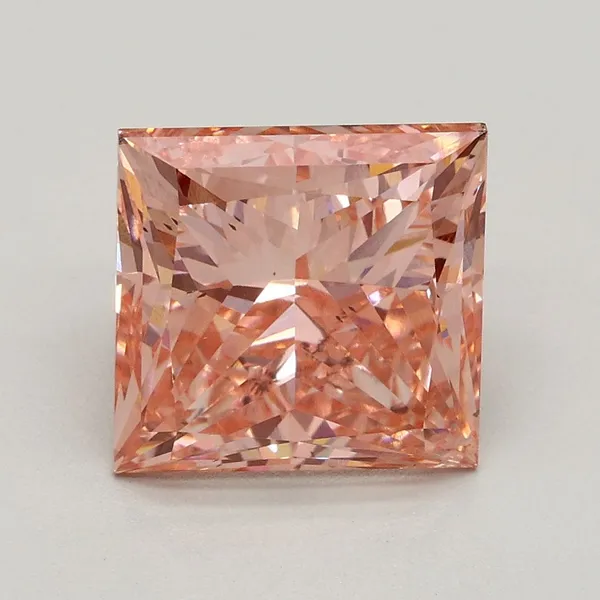 3.02ct PRINCESS Fancy Intense Pink SI1 Coloured Lab diamond