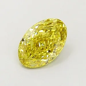 1.07ct OVAL Fancy Intense Yellow VVS2 Coloured Lab diamond