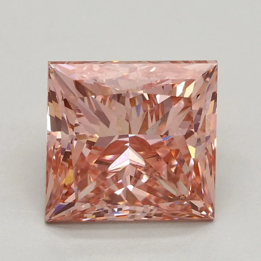 3.11ct PRINCESS Fancy Intense Pink VS1 Coloured Lab diamond