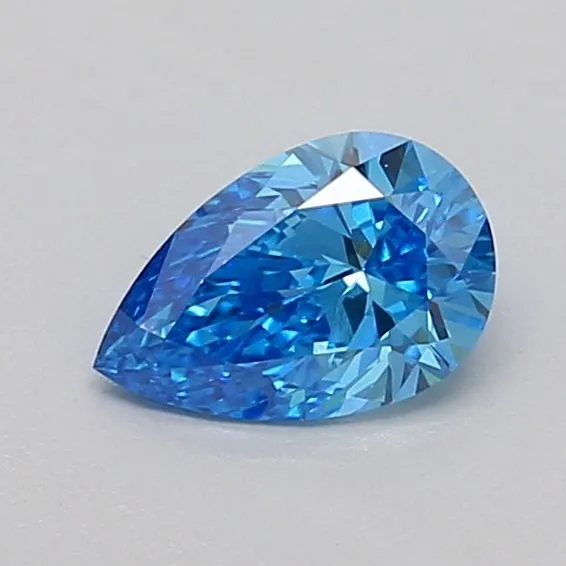 0.51ct PEAR Fancy Vivid Blue VS1 Coloured Lab diamond