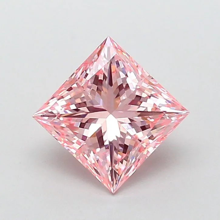 2.03ct PRINCESS Fancy Intense Pink VS1 Coloured Lab diamond