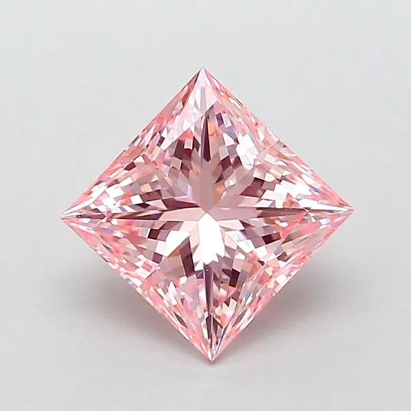 2.03ct PRINCESS Fancy Intense Pink VS1 Coloured Lab diamond