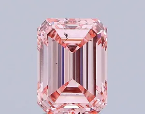 1.6ct EMERALD Fancy Vivid Pink SI1 Coloured Lab diamond