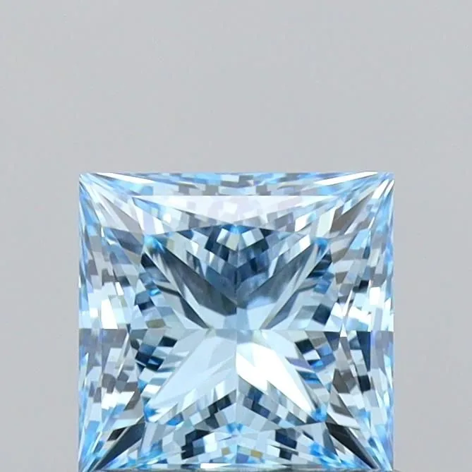 1.04ct PRINCESS Fancy Vivid Blue VS1 Coloured Lab diamond