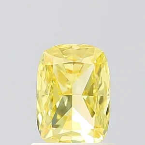 1ct CUSHION Fancy Vivid Yellow VS1 Coloured Lab diamond