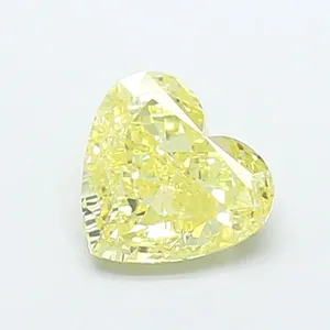 0.99ct HEART Fancy Yellow VS2 Coloured Lab diamond