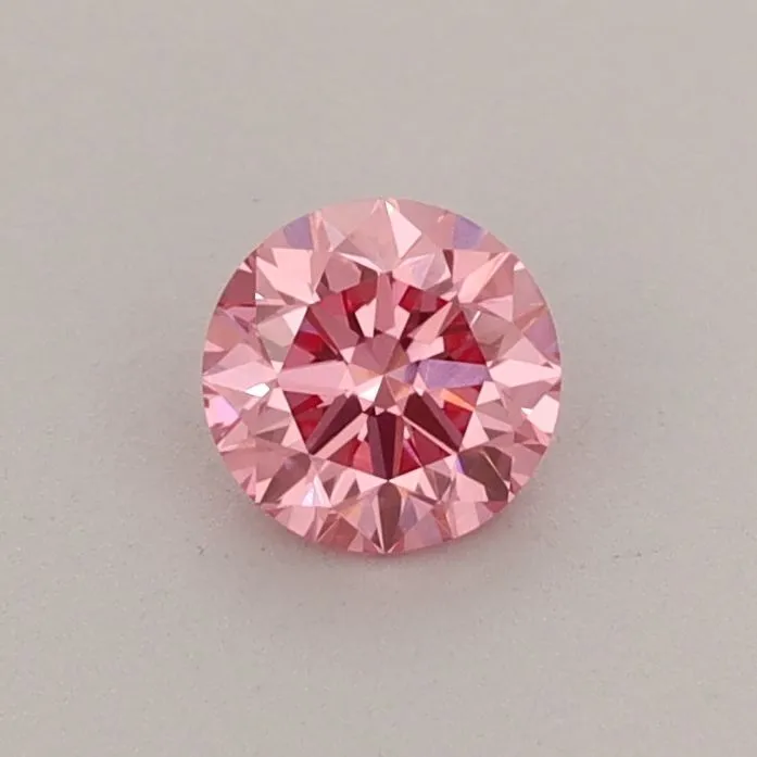 0.38ct ROUND Fancy Vivid Pink VS2 Coloured Lab diamond