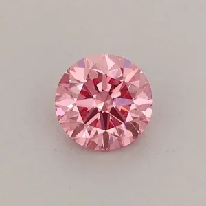 0.38ct ROUND Fancy Vivid Pink VS2 Coloured Lab diamond