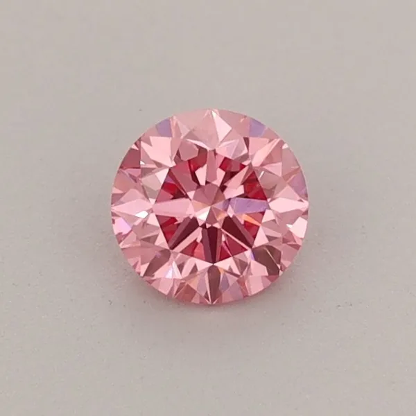 0.38ct ROUND Fancy Vivid Pink VS2 Coloured Lab diamond