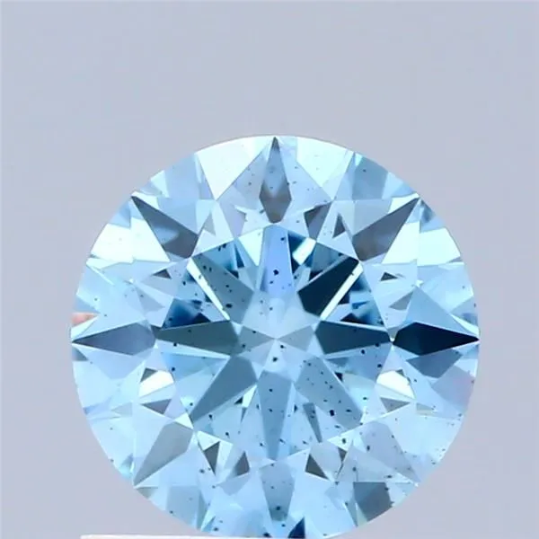 1.05ct ROUND Fancy Vivid Blue SI1 Coloured Lab diamond