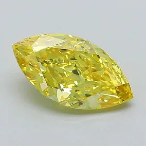 1.13ct MARQUISE Fancy Vivid Yellow VS1 Coloured Lab diamond