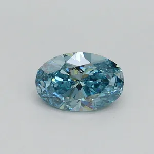 0.59ct OVAL Fancy Vivid Greenish Blue SI1 Coloured Lab diamond