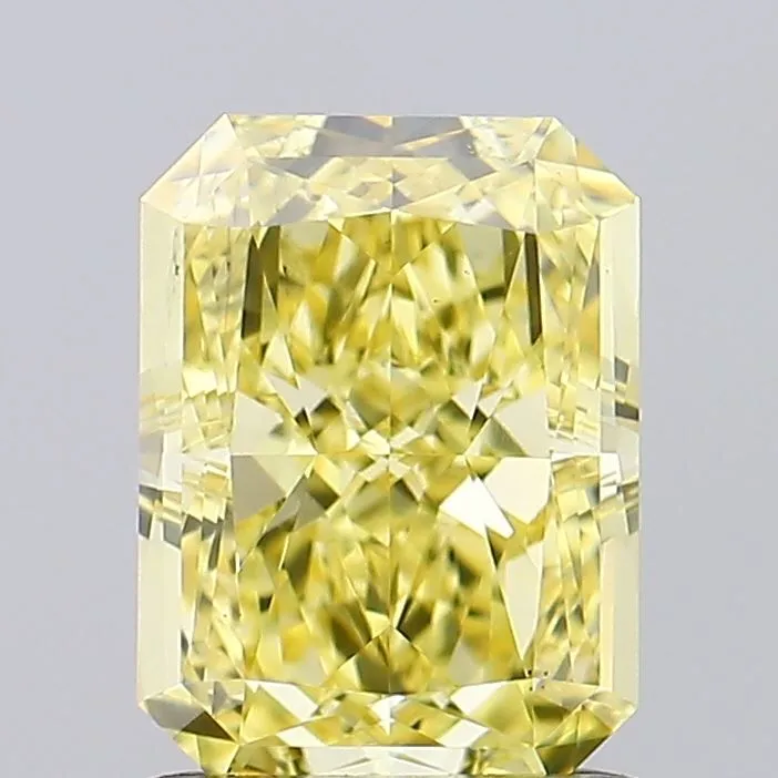 1.24ct RADIANT Fancy Vivid Yellow VS2 Coloured Lab diamond