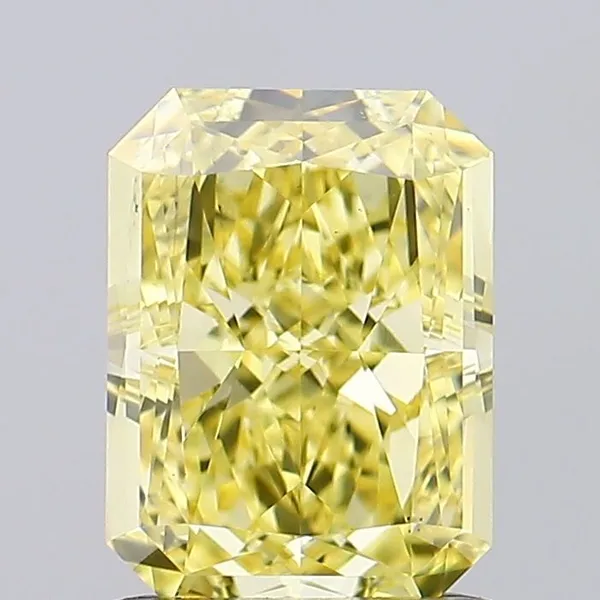 1.24ct RADIANT Fancy Vivid Yellow VS2 Coloured Lab diamond