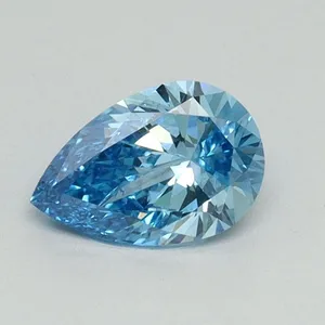 0.53ct PEAR Fancy Vivid Blue VVS2 Coloured Lab diamond