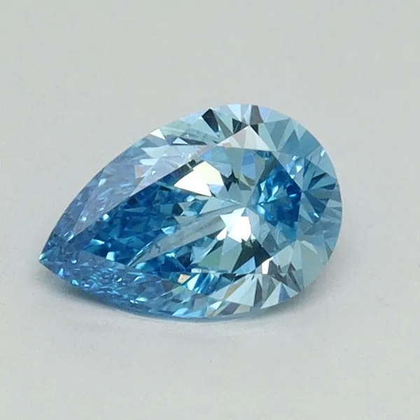 0.53ct PEAR Fancy Vivid Blue VVS2 Coloured Lab diamond