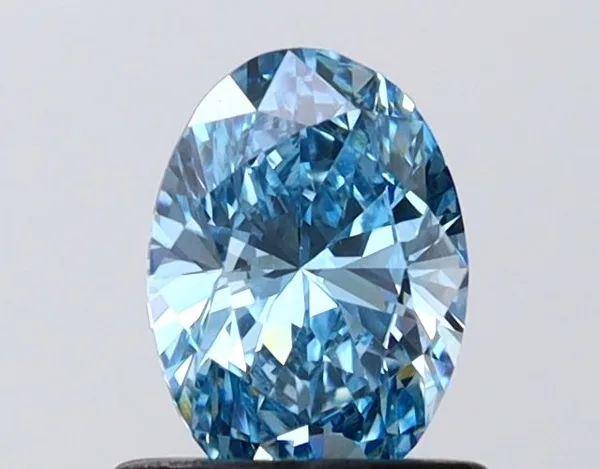 0.73ct OVAL Fancy Vivid Blue VS1 Coloured Lab diamond