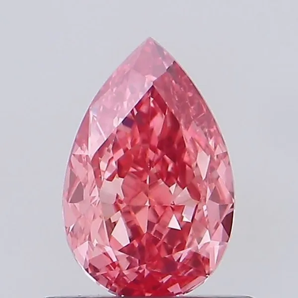 0.66ct PEAR Fancy Vivid Pink VS1 Coloured Lab diamond