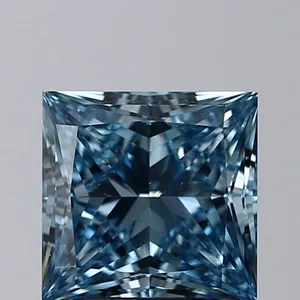 2.8ct PRINCESS Fancy Vivid Blue VS1 Coloured Lab diamond