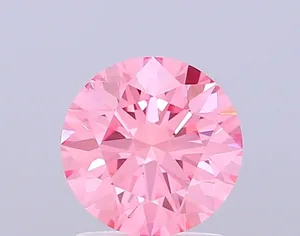 1.08ct ROUND Fancy Vivid Pink VS2 Coloured Lab diamond
