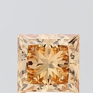 1.82ct PRINCESS Fancy Yellow VS2 Coloured Lab diamond