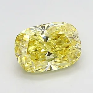 1.01ct CUSHION Fancy Intense Yellow VVS2 Coloured Lab diamond