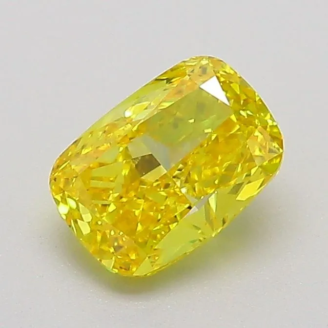 0.98ct CUSHION Fancy Vivid Yellow VS2 Coloured Lab diamond