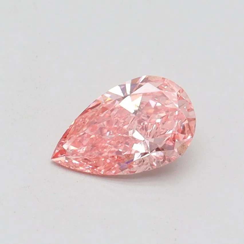 0.50ct PEAR Fancy Vivid Pink SI1 Coloured Lab diamond