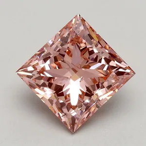 1.71ct PRINCESS Fancy Intense Pink SI2 Coloured Lab diamond