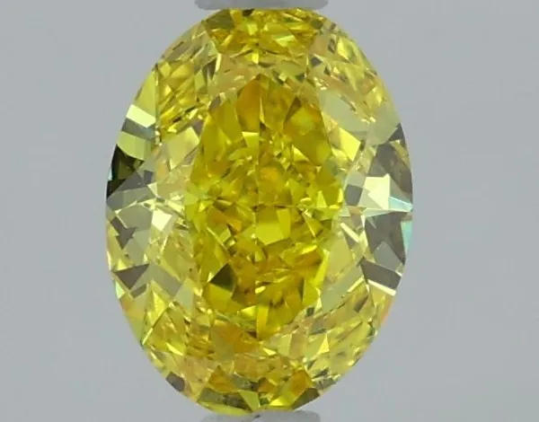 1.03ct OVAL Fancy Vivid Yellow VVS2 Coloured Lab diamond