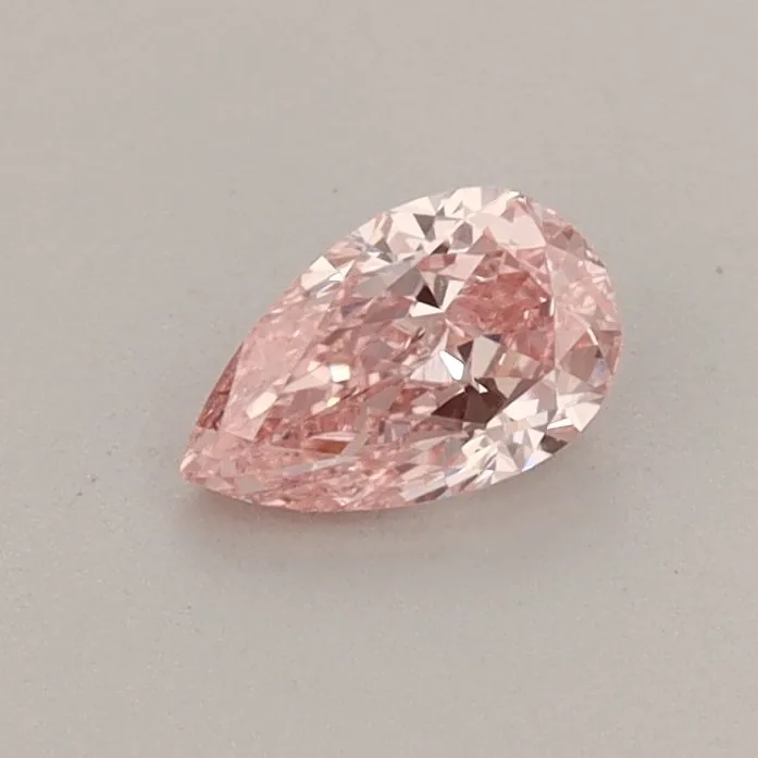 0.39ct PEAR Fancy Vivid Pink VVS2 Coloured Lab diamond