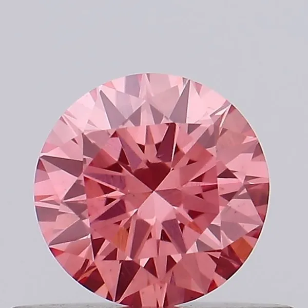 0.41ct ROUND Fancy Vivid Brownish Pink VS2 Coloured Lab diamond