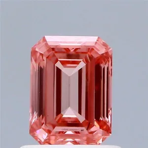 0.83ct EMERALD Fancy Vivid Pink VS1 Coloured Lab diamond