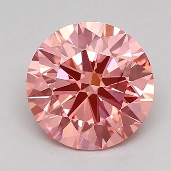 0.87ct ROUND Fancy Vivid Pink VS2 Coloured Lab diamond
