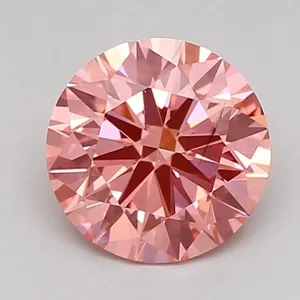 0.87ct ROUND Fancy Vivid Pink VS2 Coloured Lab diamond