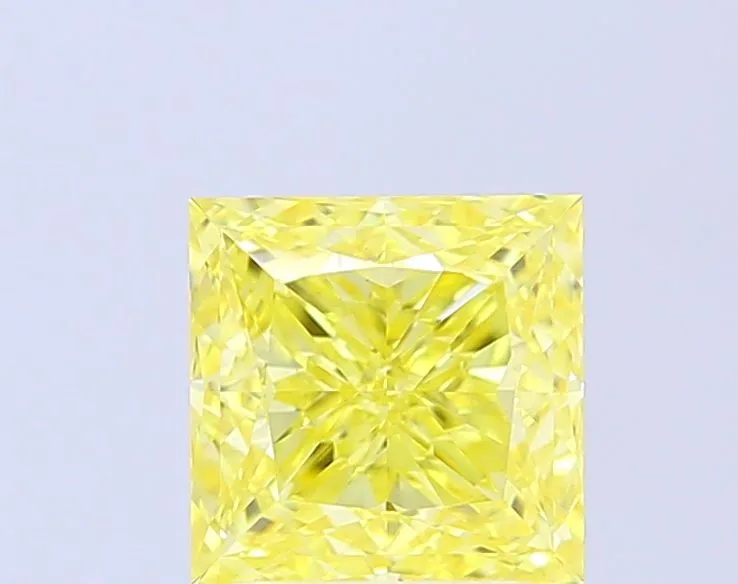 2.05ct PRINCESS Fancy Vivid Yellow VVS2 Coloured Lab diamond